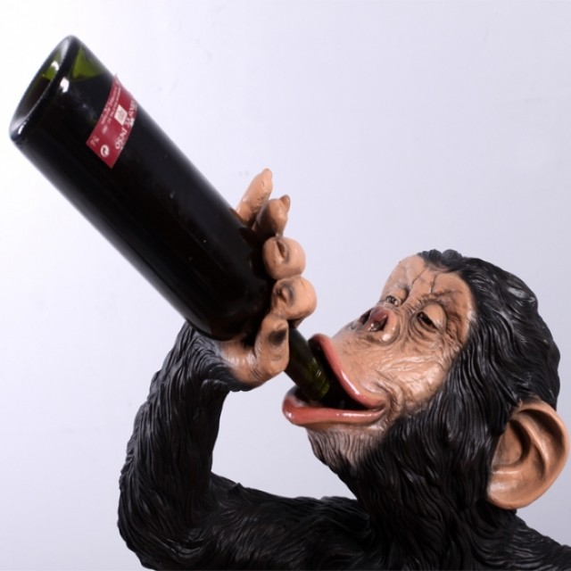 술 마시는 원숭이 침팬지 와인 홀더 장식인형 조형물