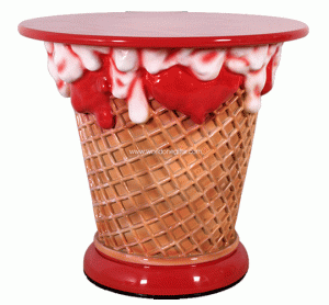 아이스크림 테이블 스트로베리 딸기