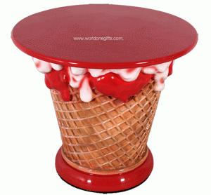 아이스크림 테이블 스트로베리 딸기